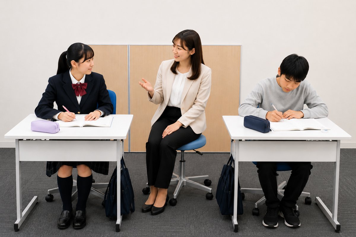 あざみ野・すすき野の個別指導塾MySTEPの1対2個別指導授業の様子