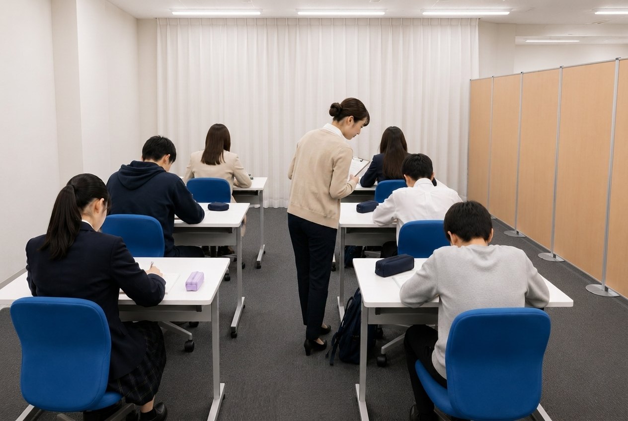 あざみ野・すすき野の個別指導塾MySTEP 5科コースの巡回型個別指導｜講師が教室を回り生徒の理解を確認する様子