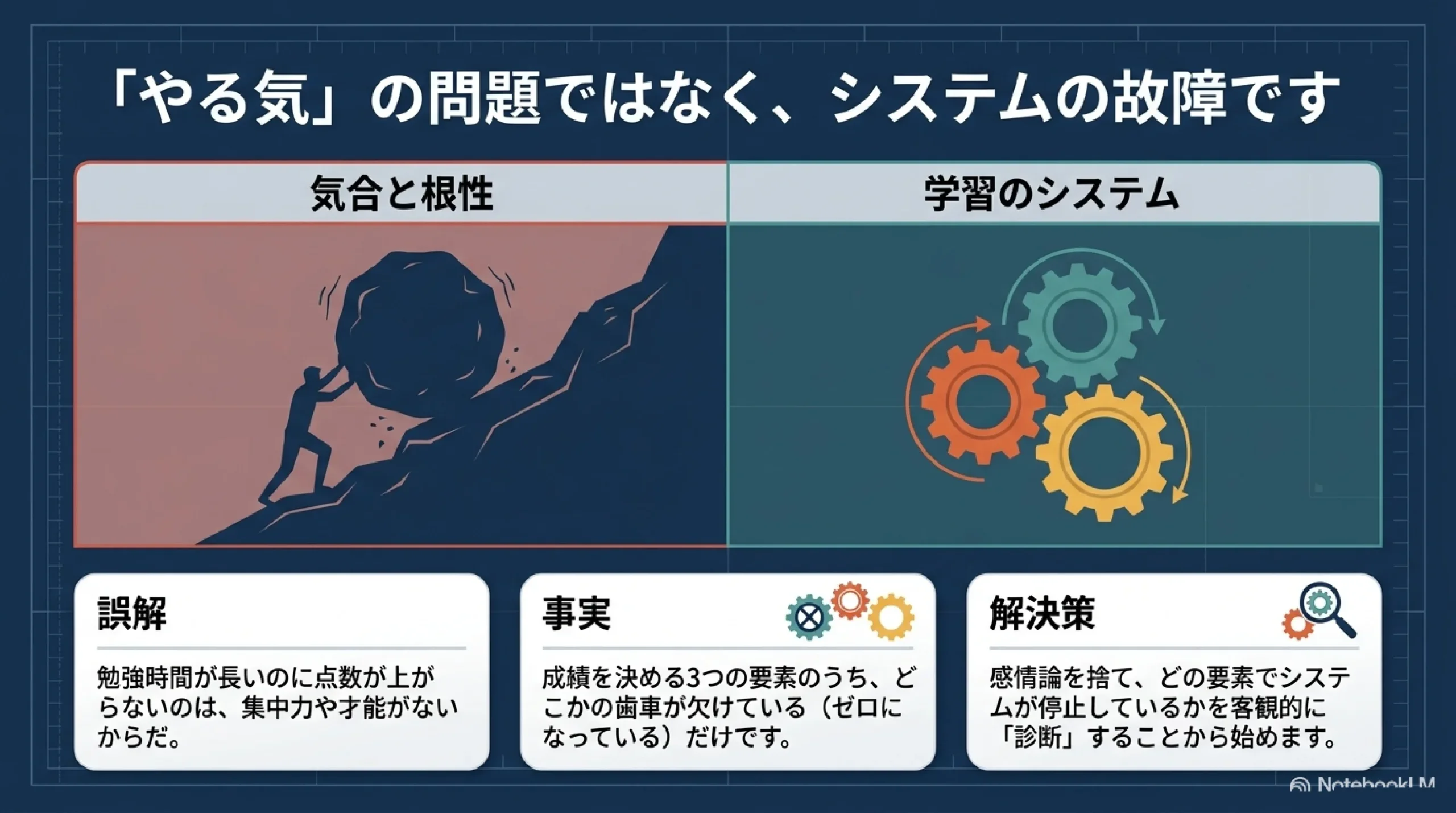 やる気の問題ではなくシステムの故障｜成績が上がらない原因の考え方｜あざみ野・すすき野の個別指導塾MySTEP