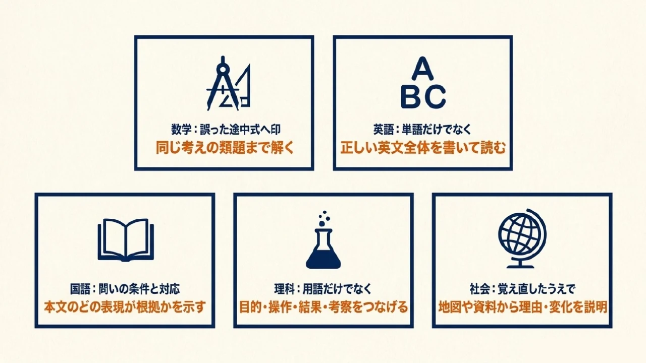 数学・英語・国語・理科・社会の解き直し方法｜あざみ野・すすき野の個別指導塾MySTEP